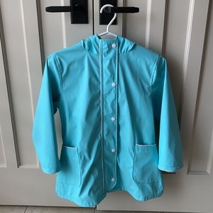 Girls turquoise raincoat - size 6X